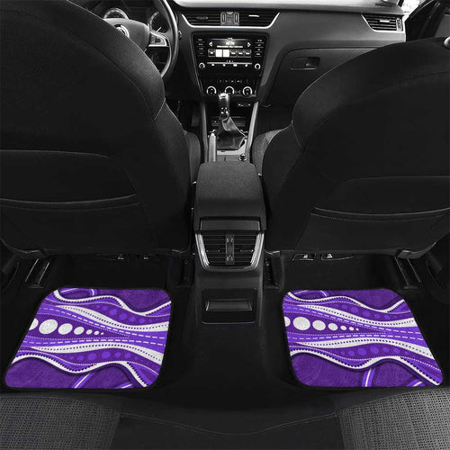 Hobart Hurricanes Car Mats Aboriginal Dot Art Purple White - Tribal Wave Pattern