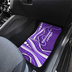 Hobart Hurricanes Car Mats Aboriginal Dot Art Purple White - Tribal Wave Pattern