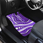 Hobart Hurricanes Car Mats Aboriginal Dot Art Purple White - Tribal Wave Pattern
