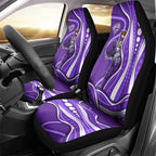 Hobart Hurricanes Car Seat Cover Aboriginal Dot Art Purple White - Tribal Wave Pattern