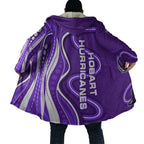 Hobart Hurricanes Cloak Aboriginal Dot Art Purple White - Tribal Wave Pattern