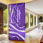 Hobart Hurricanes Door Cover Aboriginal Dot Art Purple White - Tribal Wave Pattern
