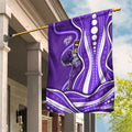 Hobart Hurricanes Garden Flag Aboriginal Dot Art Purple White - Tribal Wave Pattern