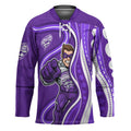 Hobart Hurricanes Hockey Jersey Aboriginal Dot Art Purple White - Tribal Wave Pattern