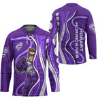 Hobart Hurricanes Hockey Jersey Aboriginal Dot Art Purple White - Tribal Wave Pattern