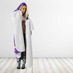 Hobart Hurricanes Hooded Blanket Aboriginal Dot Art Purple White - Tribal Wave Pattern