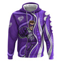 Hobart Hurricanes Hoodie Aboriginal Dot Art Purple White - Tribal Wave Pattern