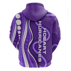 Hobart Hurricanes Hoodie Aboriginal Dot Art Purple White - Tribal Wave Pattern