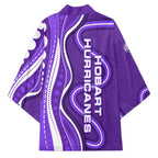 Hobart Hurricanes Kimono Aboriginal Dot Art Purple White - Tribal Wave Pattern