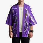 Hobart Hurricanes Kimono Aboriginal Dot Art Purple White - Tribal Wave Pattern