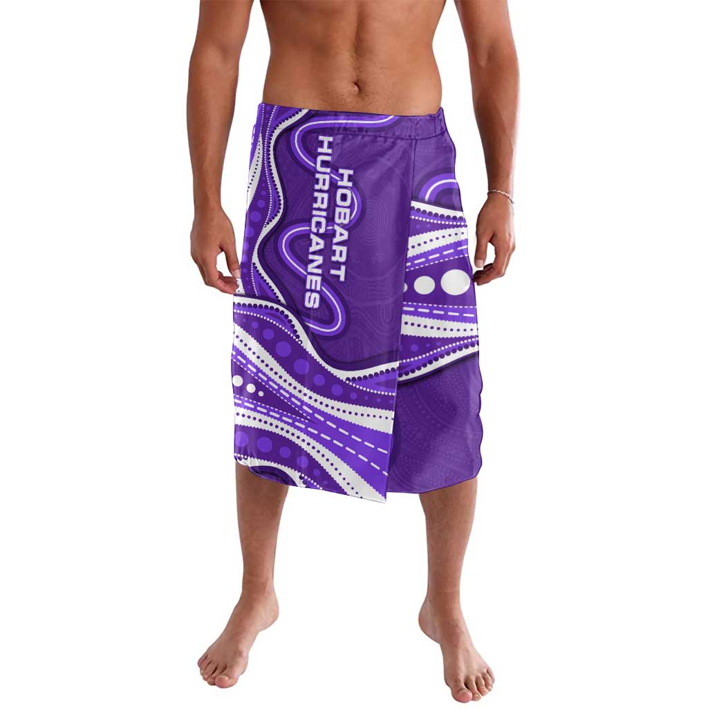 Hobart Hurricanes Lavalava Aboriginal Dot Art Purple White - Tribal Wave Pattern