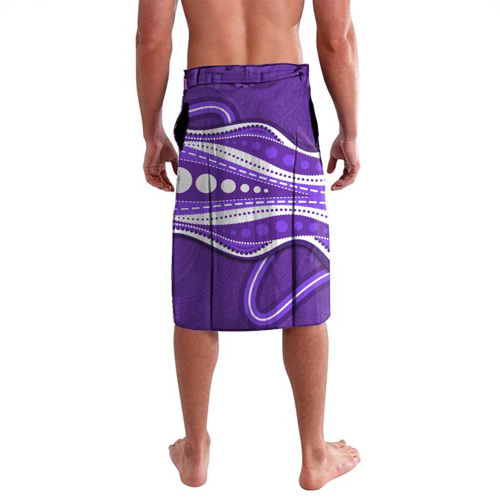 Hobart Hurricanes Lavalava Aboriginal Dot Art Purple White - Tribal Wave Pattern