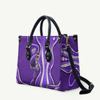 Hobart Hurricanes Leather Bag Aboriginal Dot Art Purple White - Tribal Wave Pattern