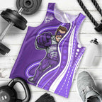Hobart Hurricanes Men Tank Top Aboriginal Dot Art Purple White - Tribal Wave Pattern