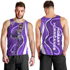Hobart Hurricanes Men Tank Top Aboriginal Dot Art Purple White - Tribal Wave Pattern