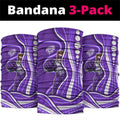 Hobart Hurricanes Neck Gaiter Aboriginal Dot Art Purple White - Tribal Wave Pattern