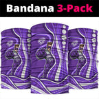 Hobart Hurricanes Neck Gaiter Aboriginal Dot Art Purple White - Tribal Wave Pattern