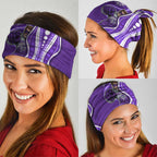 Hobart Hurricanes Neck Gaiter Aboriginal Dot Art Purple White - Tribal Wave Pattern