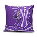 Hobart Hurricanes Pillow Cover Aboriginal Dot Art Purple White - Tribal Wave Pattern