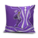 Hobart Hurricanes Pillow Cover Aboriginal Dot Art Purple White - Tribal Wave Pattern