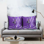 Hobart Hurricanes Pillow Cover Aboriginal Dot Art Purple White - Tribal Wave Pattern