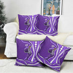 Hobart Hurricanes Pillow Cover Aboriginal Dot Art Purple White - Tribal Wave Pattern