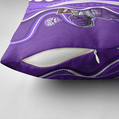 Hobart Hurricanes Pillow Cover Aboriginal Dot Art Purple White - Tribal Wave Pattern