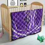 Hobart Hurricanes Quilt Aboriginal Dot Art Purple White - Tribal Wave Pattern