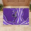 Hobart Hurricanes Rubber Doormat Aboriginal Dot Art Purple White - Tribal Wave Pattern