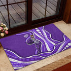Hobart Hurricanes Rubber Doormat Aboriginal Dot Art Purple White - Tribal Wave Pattern