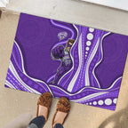 Hobart Hurricanes Rubber Doormat Aboriginal Dot Art Purple White - Tribal Wave Pattern