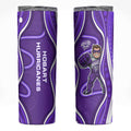 Hobart Hurricanes Skinny Tumbler Aboriginal Dot Art Purple White - Tribal Wave Pattern