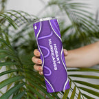 Hobart Hurricanes Skinny Tumbler Aboriginal Dot Art Purple White - Tribal Wave Pattern
