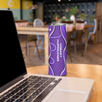 Hobart Hurricanes Skinny Tumbler Aboriginal Dot Art Purple White - Tribal Wave Pattern
