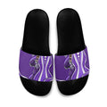 Hobart Hurricanes Slide Sandals Aboriginal Dot Art Purple White - Tribal Wave Pattern