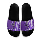 Hobart Hurricanes Slide Sandals Aboriginal Dot Art Purple White - Tribal Wave Pattern