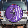 Hobart Hurricanes Spare Tire Cover Aboriginal Dot Art Purple White - Tribal Wave Pattern