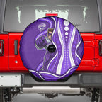 Hobart Hurricanes Spare Tire Cover Aboriginal Dot Art Purple White - Tribal Wave Pattern
