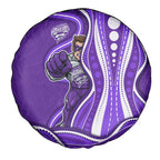 Hobart Hurricanes Spare Tire Cover Aboriginal Dot Art Purple White - Tribal Wave Pattern