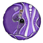 Hobart Hurricanes Spare Tire Cover Aboriginal Dot Art Purple White - Tribal Wave Pattern