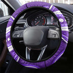 Hobart Hurricanes Steering Wheel Cover Aboriginal Dot Art Purple White - Tribal Wave Pattern