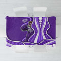 Hobart Hurricanes Tablecloth Aboriginal Dot Art Purple White - Tribal Wave Pattern