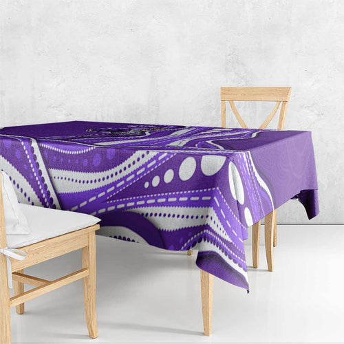 Hobart Hurricanes Tablecloth Aboriginal Dot Art Purple White - Tribal Wave Pattern
