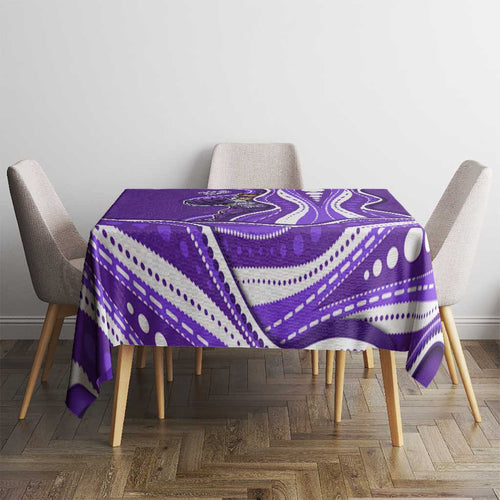 Hobart Hurricanes Tablecloth Aboriginal Dot Art Purple White - Tribal Wave Pattern