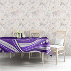 Hobart Hurricanes Tablecloth Aboriginal Dot Art Purple White - Tribal Wave Pattern