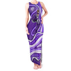 Hobart Hurricanes Tank Maxi Dress Aboriginal Dot Art Purple White - Tribal Wave Pattern