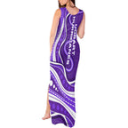 Hobart Hurricanes Tank Maxi Dress Aboriginal Dot Art Purple White - Tribal Wave Pattern