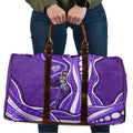 Hobart Hurricanes Travel Bag Aboriginal Dot Art Purple White - Tribal Wave Pattern