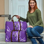Hobart Hurricanes Travel Bag Aboriginal Dot Art Purple White - Tribal Wave Pattern