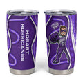 Hobart Hurricanes Tumbler Cup Aboriginal Dot Art Purple White - Tribal Wave Pattern